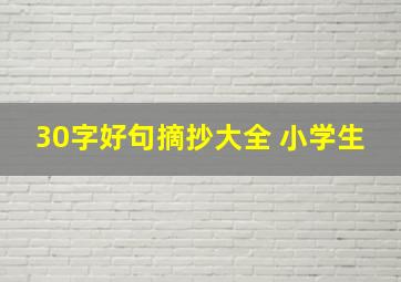 30字好句摘抄大全 小学生